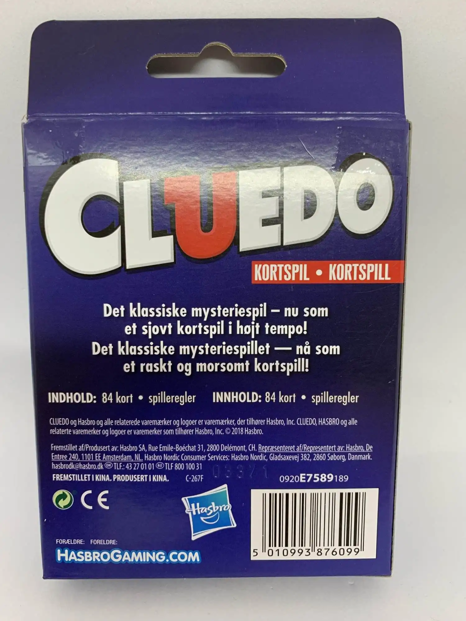Cluedo- Kortspil